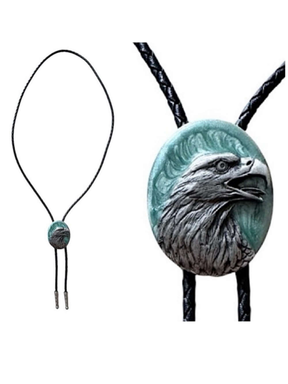 Vintage 1987 Siskiyou Pewter Thunderbird Eagle Bolo Tie